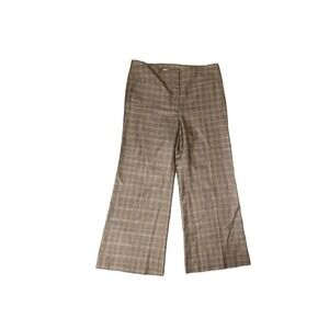 Diane von Furstenberg Sinatra Plaid Cropped Flare Leg Trousers Size 8